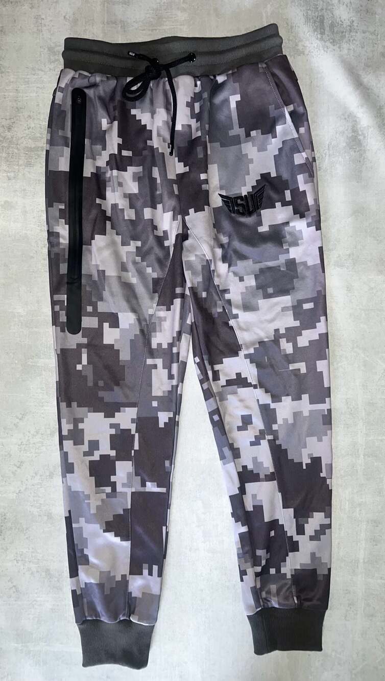 Size Up Apparel Digital Camo Jogger Sweatpants Gray Black Size Large